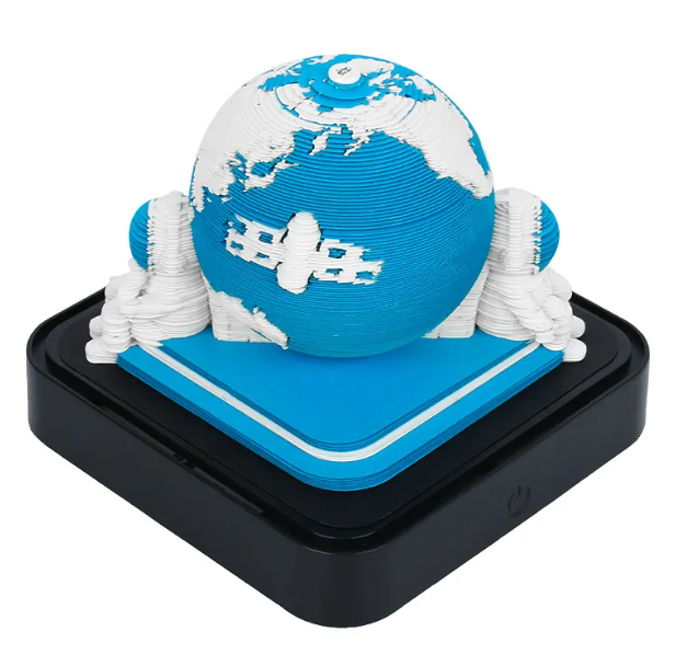 Bloc de Notas Calendario Astronauta 3D Tierra con Luz LED