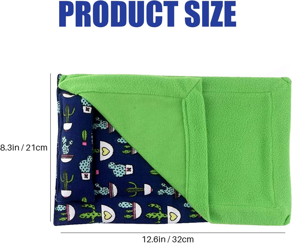 Bearded Dragon Bed with Pillow Lizard Sleeping Bag Blanket Soft Warm Hideout Terrariums Accessories for Reptile Lizard Bearded Dragon (Blue)