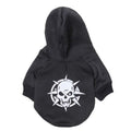 Hooded Fleece Pet T-Shirt with Scary Skull Design