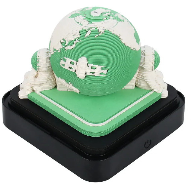 Bloc de Notas Calendario Astronauta 3D Tierra con Luz LED